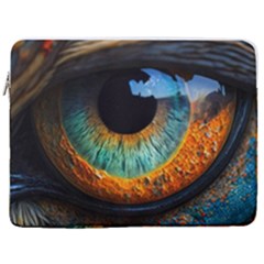 Eye Bird Feathers Vibrant 17  Vertical Laptop Sleeve Case With Pocket