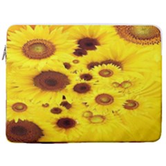 Beautiful Sunflowers 17  Vertical Laptop Sleeve Case With Pocket