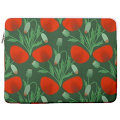 Poppy Fierce Wolf Poppies Bud 17  Vertical Laptop Sleeve Case With Pocket