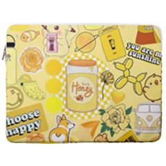 Marillo Pastel Zkt, Aesthetic, Stickers, Yellow 17  Vertical Laptop Sleeve Case With Pocket