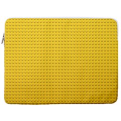 Yellow Lego Texture, Macro, Yellow Dots Background 17  Vertical Laptop Sleeve Case With Pocket
