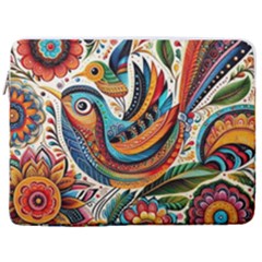 Madhubani Art A 17  Vertical Laptop Sleeve Case With Pocket