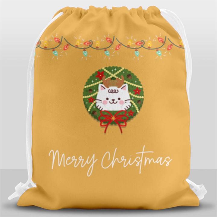 Personalized Any Text Xmas Drawstring Bag Drawstring Bag (Large)