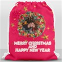 Personalized Photo Any Text Xmas Frame Drawstring Bag Drawstring Bag (Large) View1