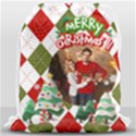 Personalized Photo Any Text Xmas Drawstring Bag Drawstring Bag (Large) View1