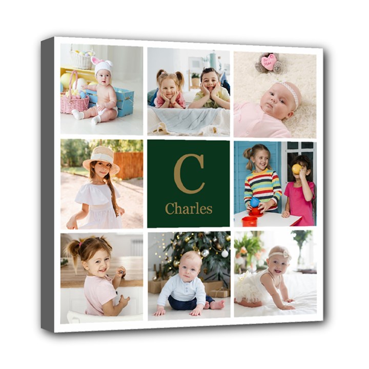 Personalized Photo Initial Name Any Text Canvas 8  x 8  Mini Canvas 8  x 8  (Stretched)