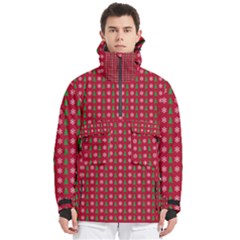 Snowflake Christmas Tree Pattern Men s Pullover Zip Ski And Snowboard Waterproof Breathable Jacket