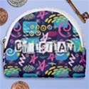 Personalized Hand Drawn Graffiti Name Any Text Horseshoe Style Canvas Pouch View1