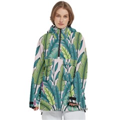 Illustrations Plants Nature Leaves Women s Pullover Zip Ski And Snowboard Waterproof Breathable Jacket