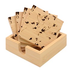Abstract Floral Background Bamboo Coaster Set