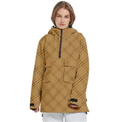 Autumn Fall Plaid Tartan 1 Diagonal Women s Pullover Zip Ski And Snowboard Waterproof Breathable Jacket