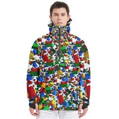 Falling Lego Bricks, Desenho, Fall, Games Men s Pullover Zip Ski And Snowboard Waterproof Breathable Jacket