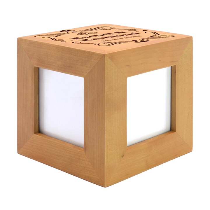Personalized Wedding Anniversary Name Wood Photo Frame Cube