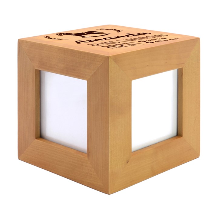 Personalized New Birth Baby Name Wood Photo Frame Cube