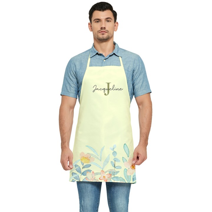 Personalized Bottom Flower Name Kitchen Apron Kitchen Apron