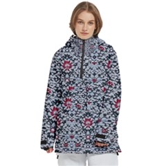 Gothic Leaf Pattern 6 Women s Pullover Zip Ski And Snowboard Waterproof Breathable Jacket