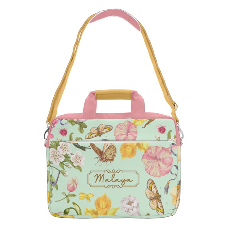 Personalized Floral Name MacBook Shoulder Laptop Bag MacBook Pro 15  Shoulder Laptop Bag