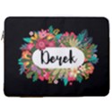 Personalized Floral Name Laptop Sleeve Case with Pocket 17  Vertical Laptop Sleeve Case With Pocket View1