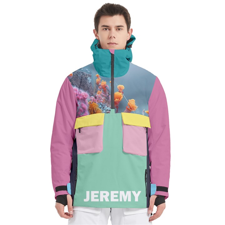 Custom Mix Color Any Text Name Men s Pullover Zip Ski and Snowboard Waterproof Breathable Jacket