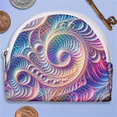 Abstract Fractal Art Swirl Pattern Horseshoe Style Canvas Pouch