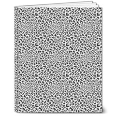 Black White Leopard 8  X 10  Hardcover Notebook