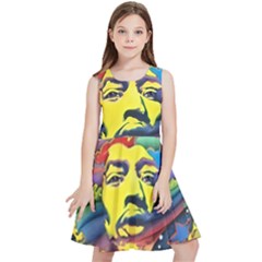Psychedelic Rock Jimi Hendri Kids  Skater Dress