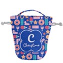 Custom Initial Name Summer Items Drawstring Bucket Bag View1