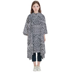 Dark Grey Snake Kids  Hooded Rain Ponchos