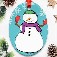 Snowman Oval Ornament