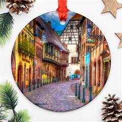 Alsace France Round Ornament (two Sides)