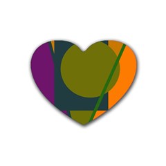 Geometric Abstraction Rubber Coaster (heart) 
