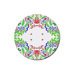 Holiday Festive Background With Space For Writing Rubber Coaster (round) 