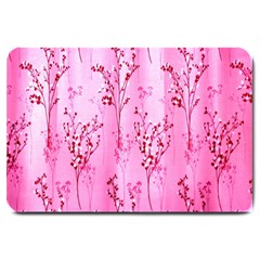 Pink Curtains Background Large Doormat 