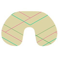 Abstract Yellow Geometric Line Pattern Travel Neck Pillows