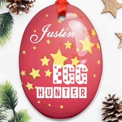Easter Egg Hunter Oval Ornament