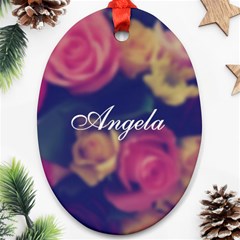 Vintage Monogram Flower Ornament (oval)