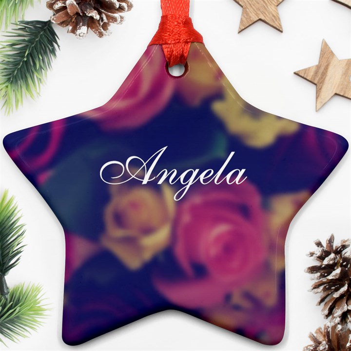 Vintage Monogram Flower Ornament (Star)