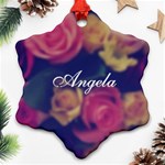 Vintage Monogram Flower Ornament (Snowflake) Front
