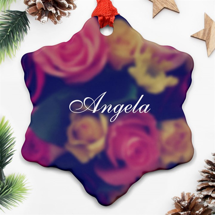 Vintage Monogram Flower Ornament (Snowflake)