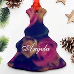 Vintage Monogram Flower Christmas Tree Ornament (Two Sides) Front