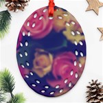 Vintage Monogram Flower Oval Filigree Ornament (Two Sides) Back