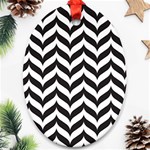 Pattern Black 1 Oval Ornament (Two Sides) Back