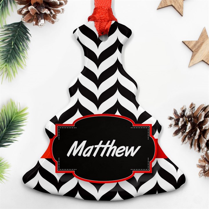 Pattern Black 1 Ornament (Christmas Tree) 
