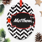 Pattern Black 1 Ornament (Oval Filigree) Front