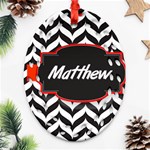 Pattern Black 1 Oval Filigree Ornament (Two Sides) Front