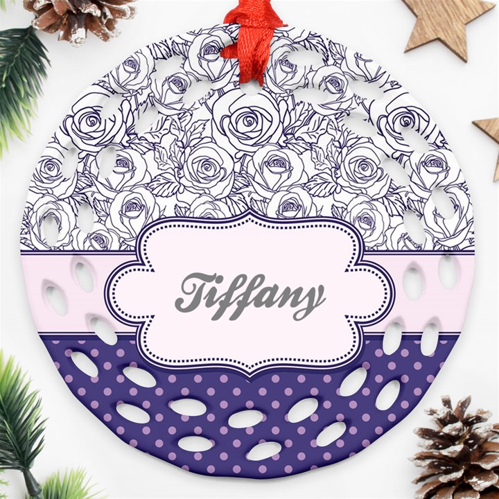 Pattern Purple 2 Ornament (Round Filigree)