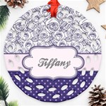 Pattern Purple 2 Round Filigree Ornament (Two Sides) Front