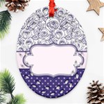 Pattern Purple 2 Oval Filigree Ornament (Two Sides) Back