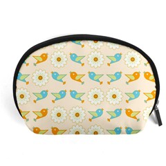 Birds And Daisies Accessory Pouches (large) 