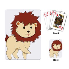 Happy Cartoon Baby Lion Playing Card
